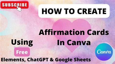 Create Affirmation Cards In Canva Using FREE Elements And ChatGPT YouTube