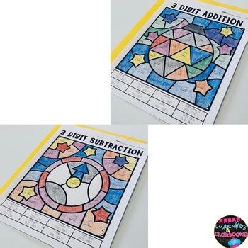 3 Digit Addition And Subtraction Color By Number New Years Math Activities