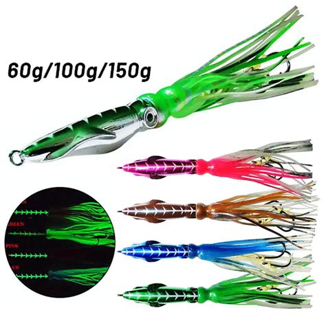 Metal Jig Head Octopus Skirt Fishing Lure Slow Pitch Squid Jigging Bait