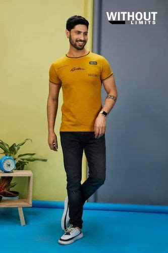 Soccer Knit Printed Without Limits Mens Fancy T Shirt Rn Hs At Rs 230 In Nagpur