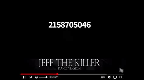 Roblox Jeff The Killer Theme Piano Id Youtube