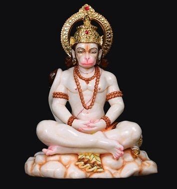 White Marble Hanuman Ji Statue At Best Price In Jaipur Bhura Murti Art