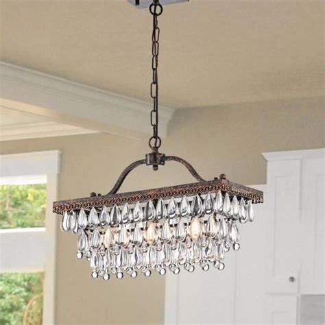 Edvivi Chiara Light Antique Bronze Rectangular Glam Chandelier With