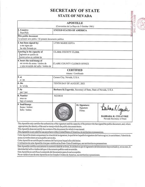 The Walkthrough Nevada Apostille