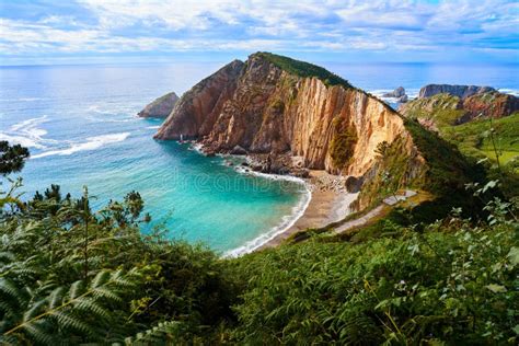 Playa Del Silencio in Cudillero Asturias Spain Stock Image - Image of ...