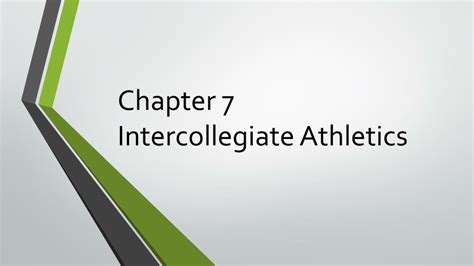 Ppt Chapter 7 Intercollegiate Athletics Powerpoint Presentation Free