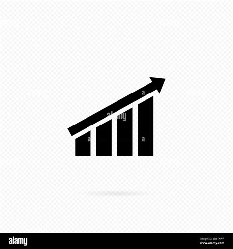 Symbol Für Das Geschäftsdiagramm Erfolg Als Wachstumslinie Wachsende Balken Grafik Mit Pfeil