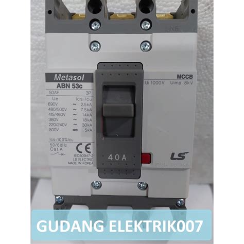 Jual BREAKER MCCB Type ABS 53C 3P 50A 40A 22KA Merk LS Shopee Indonesia