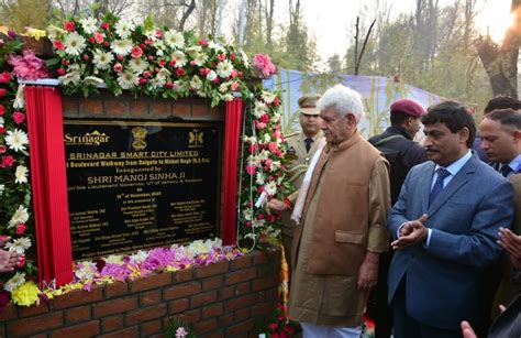 Lg Inaugurates Dal Lakefront Projects Of Srinagar Smart City Limited