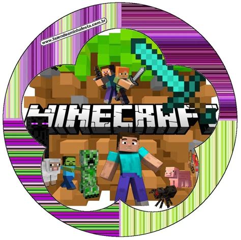 Cumpleaños de Minecraft Toppers para Cupcakes Stickers o Etiquetas