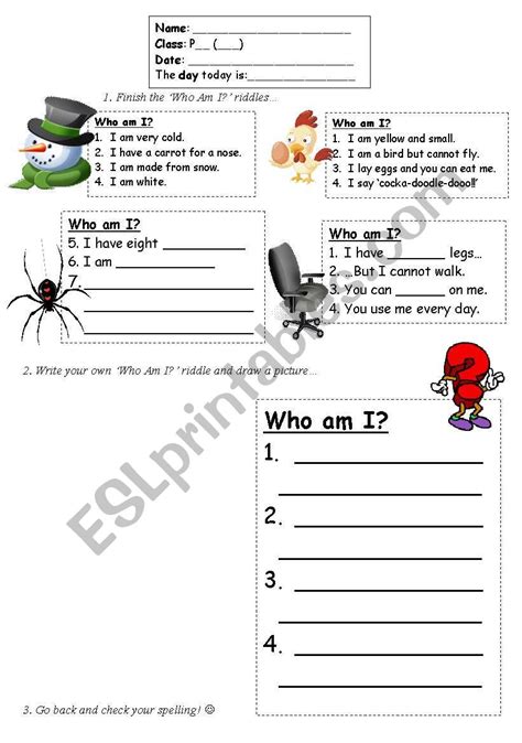 Who Am I Esl Worksheet By Mod83