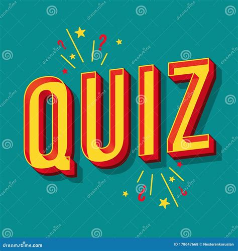 Quiz Vintage 3d Vector Lettering Stock Vector Illustration Of Contest