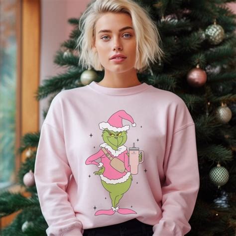 Grinch Christmas Sweatshirt Stanley Tumbler Etsy