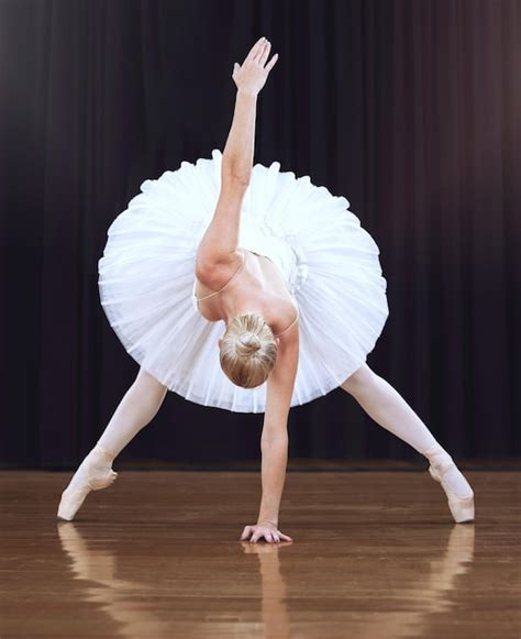 Premium Photo Ballet Woman Dancer Dancing On A Theatre Stage And Doing A Creative Artistic