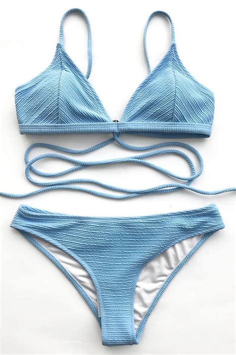 Ocean Blue Solid Bikini Set