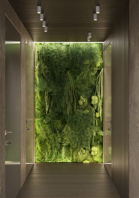 SPA Hall Interior Garden with Green Wall Plants