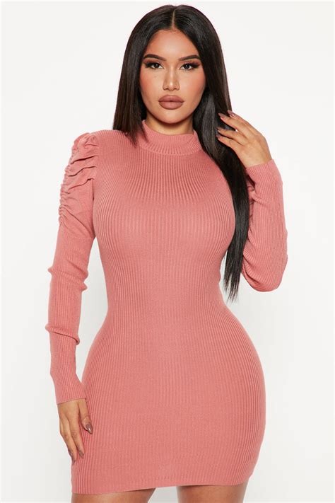 I Want More Sweater Mini Dress Mauve Fashion Nova Dresses