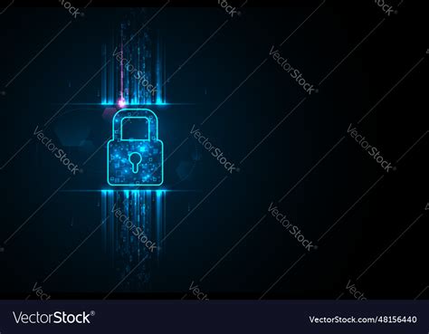 Data Security System Concept Lock Symbol Encrypt Vector Image