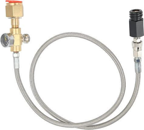 Co2 Refill Adapter Hose Stainless Steel Solid Brass