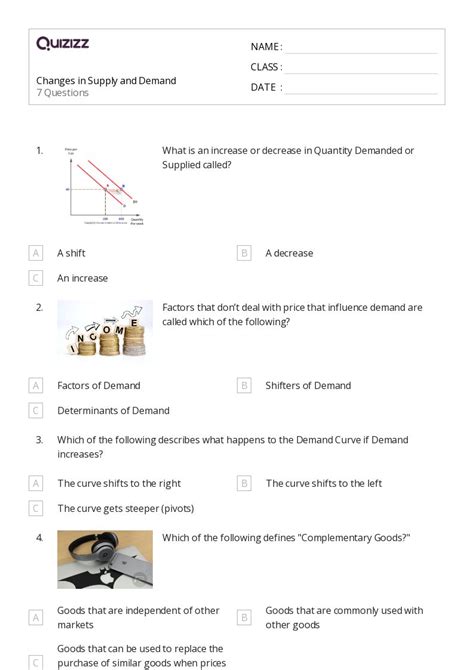 50 Supply And Demand Worksheets On Quizizz Free And Printable