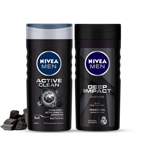 Buy NIVEA Men Shower Gel Deep Impact Cleansing Body Wash Men 250ml