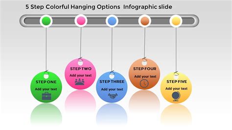 Create 5 Step Colorful Hanging Options Infographic Slide In Powerpoint