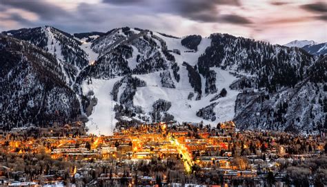 Download Glowing Ski Houses Aspen Colorado Wallpaper | Wallpapers.com