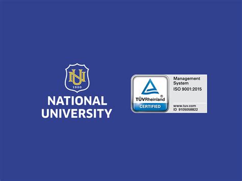 National University Obtains Iso 90012015 Certification National