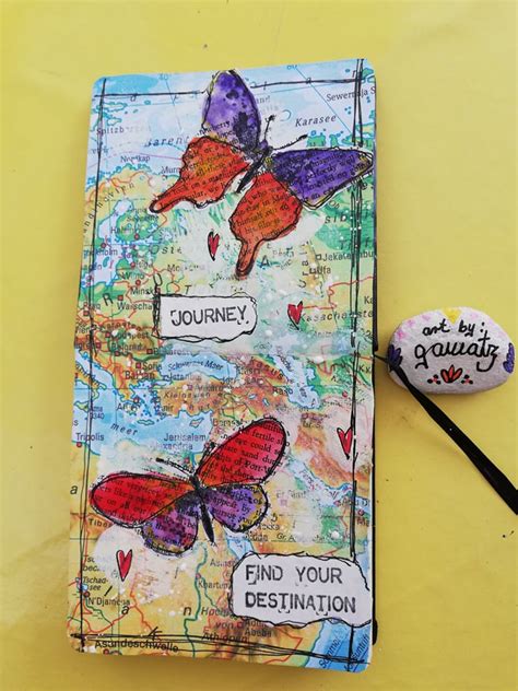 Journal Page With Grungy Butterflies