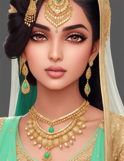 Premium Ai Image Beautiful Indian Bride Portrait Generative Ai