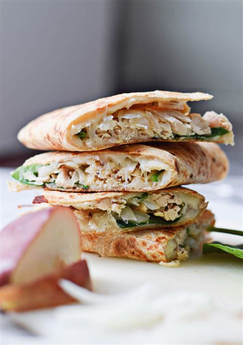 Rachel Schultz: SPINACH & RED PEAR CHICKEN QUESADILLA