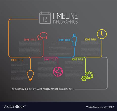 Dark Infographic Timeline Report Template Vector Image