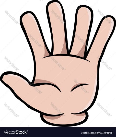 Human cartoon hand showing five fingers Royalty Free Vector