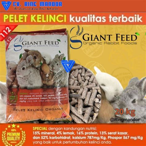 Jual Pelet Pakan Pur Kelinci Marmut Giant Feed Kg Makanan Kelinci