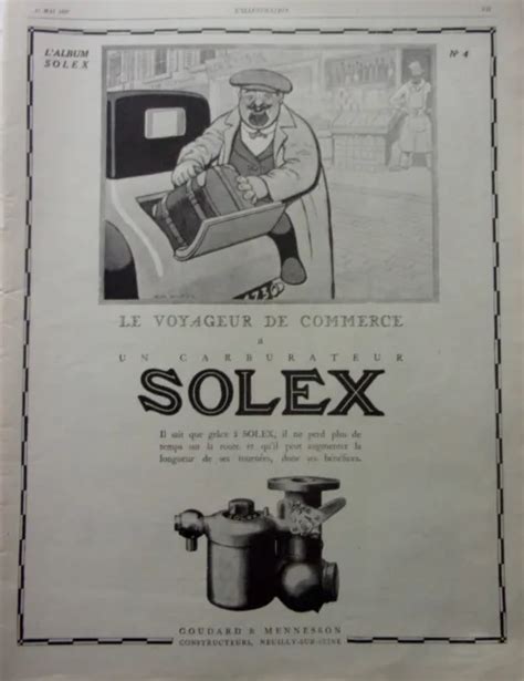 PUBLICITE ADVERTISING SOLEX CARBURATEUR PAR JEAN ROUTIER ANNEE 1927