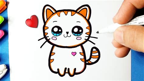 Como Desenhar Gatinho Tigre Fofo Kawaii Desenhos Kawaii Desenhos Para