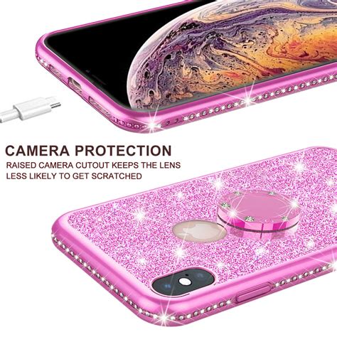 Glitter Cute Phone Case Girls Kickstand Compatible For Apple Iphone Xr