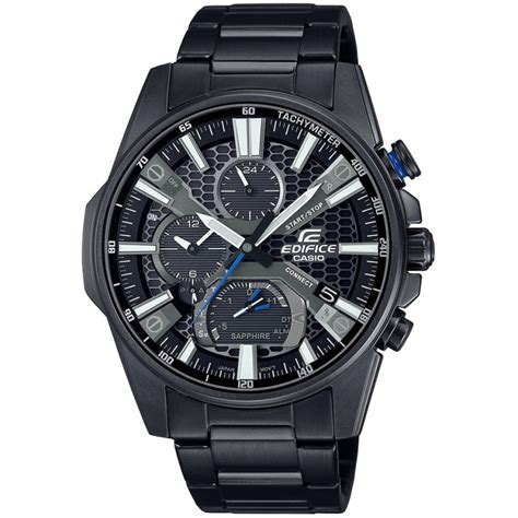 Casio Edifice Tough Solar 50mm Men S Black Smartwatch EQB 1200DC 1AER