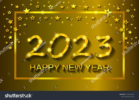 Happy New Year 2023 Greeting Card 库存矢量图（免版税）1370262560 Shutterstock