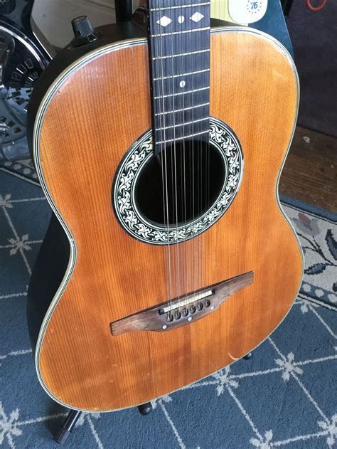 Ovation 12 String Acoustic Electric Guitar Natural Guitars Flattop Electric And Acoustic Mikes