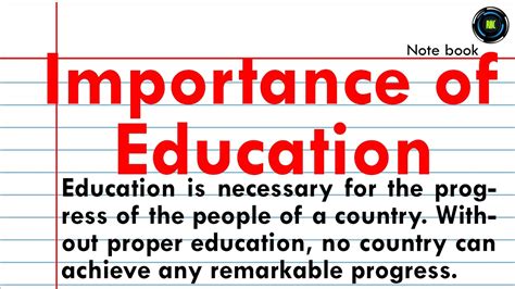 Essay Writing On Importance Of Education