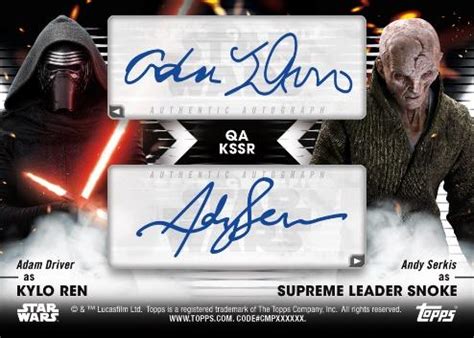 Topps Star Wars Signature Series Checklist