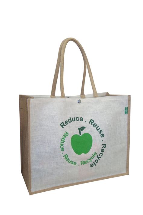 White Printed Recycle Tote Jute Bag At Rs 110 Piece In Kolkata Id