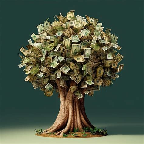 Premium AI Image Money And Gold Tree