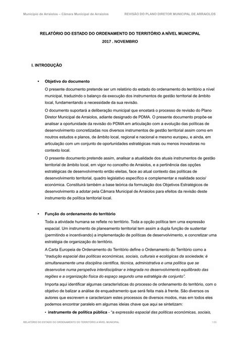 Pdf Relat Rio Do Estado Do Ordenamento Do Territ Rio A A Carta