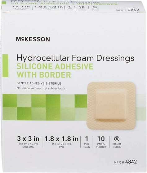 McKesson Lite Hydrocellular Foam Dressings Sterile Silicone Adhesive