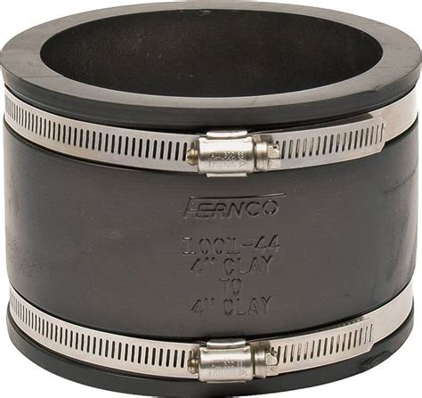 FERNCO P1001 44 Flexible Coupling 4 X 4 In PVC 4 3 Psi Pressure