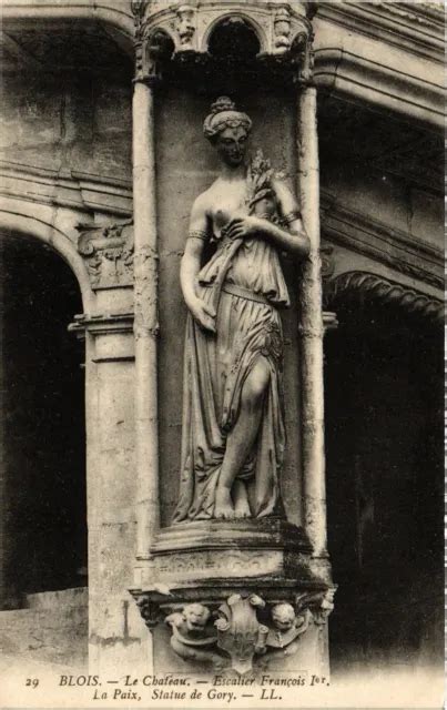 CPA BLOIS LE Chateau Escalier Francois Ier La Paix Statue De Gory