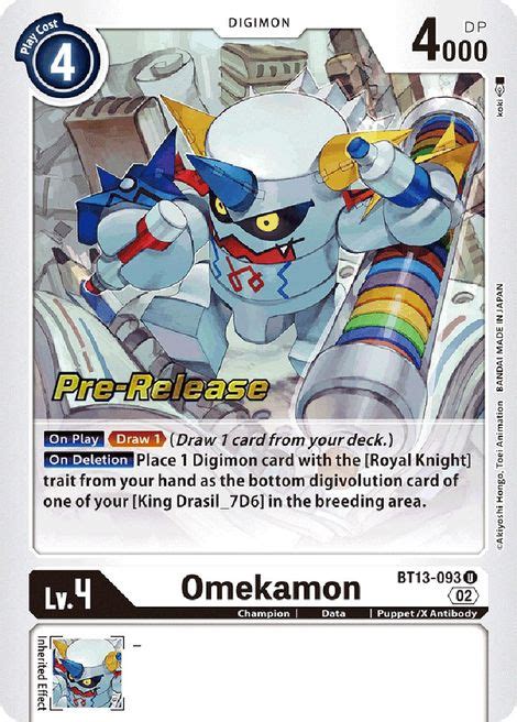 Omekamon Versus Royal Knights Pre Release Cards Digimon Card Game