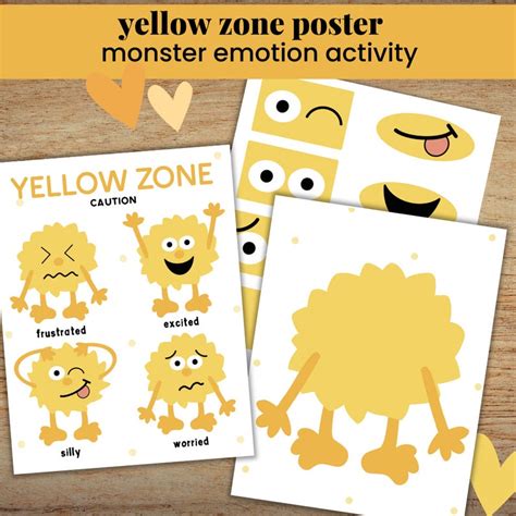 Zones Of Regulation Emotion Activity Monster Emotions Etsy Canada